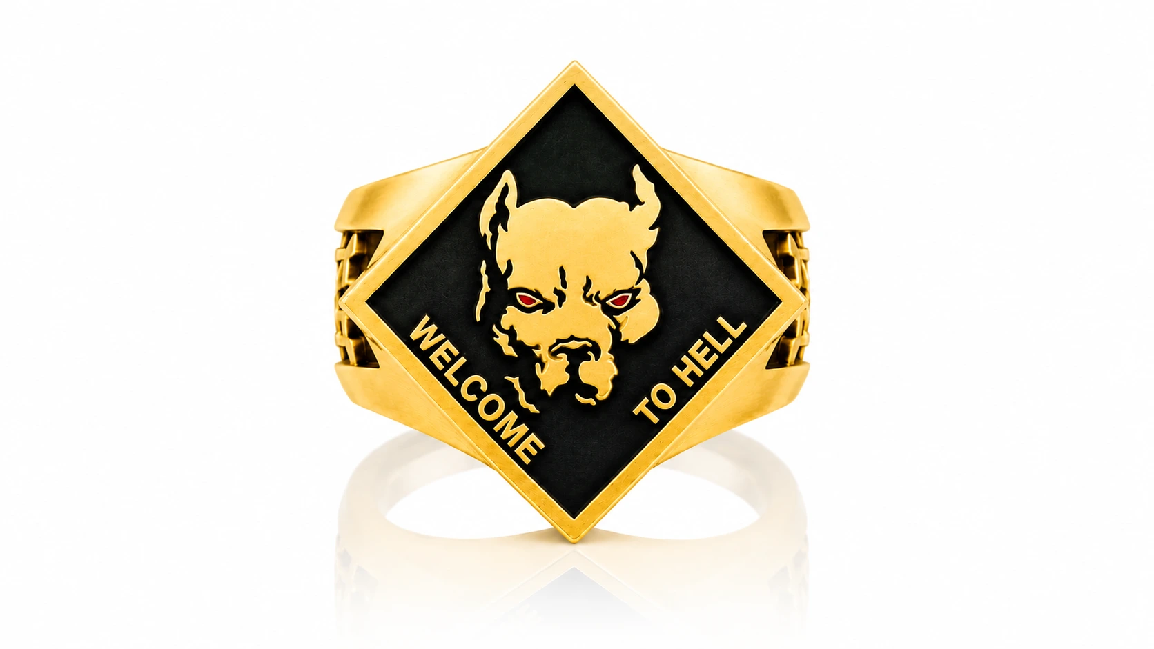 Personalized Motorcycle Club Ring-Custom Biker Signet Ring for Men